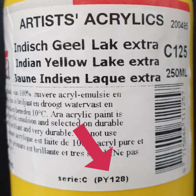 Pigment kleurcode geel