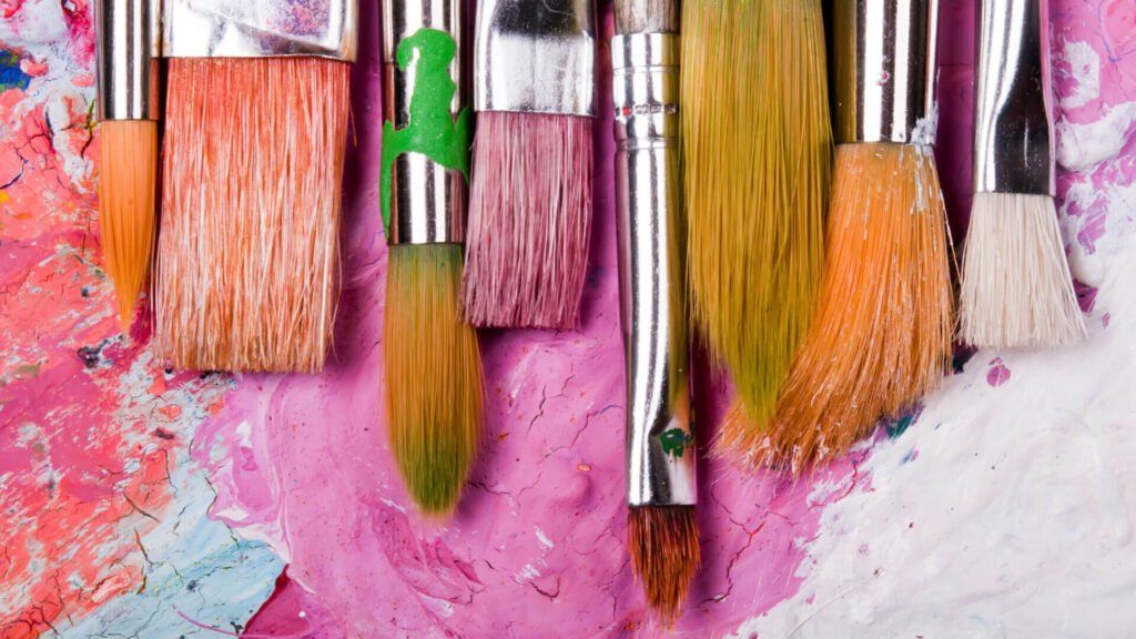 Kwasten op schilderij